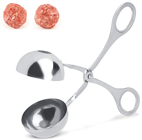 Boulettes de Viande en Acier Inoxydable,Boulettes de Viande Clip,Pinces à Glace Cake Pop Meatball Maker, Cuillères à Boulettes Antiadhésives Pinces à Glace pour Gâteau Pop, Glacée, Pâte à Biscuits