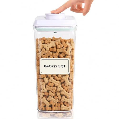 iChewie - BopTop (1 Pezzo) Contenitore Ermetico per Alimenti - Contenitore Meccanico per Sigilli in Silicone - Impilabile Senza BPA - 2500ml | Set di contenitori da cucina, per farina, zucchero, snack, pasta, cottura