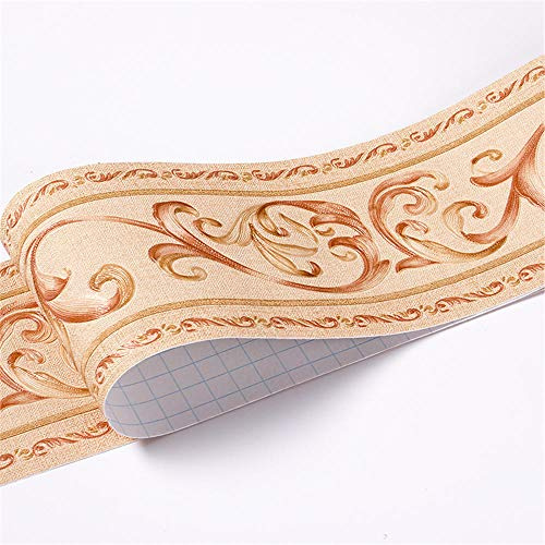 WMHDSJ Borde del papel pintado Vid de oro Auto Adhesivo del Papel Pintado del PVC Cenefa autoadhesiva para decoración de pared de cocina, baño 10.5cm X 500cm