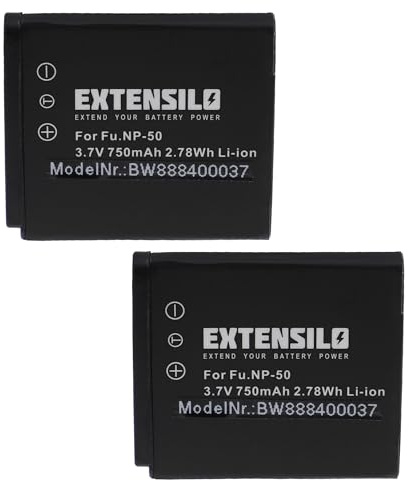 EXTENSILO 2X Batterie Remplacement pour Pentax D-Li68 | D-Li122 pour appareil photo (750mAh, 3,7V, Li-ion)