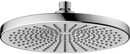 WENKO Regenduschkopf Ultimate Shower, Kopfbrause Ø 25 cm mit Softrain-Funktion, 284 Düsen für sanftes und intensives Wasser, ½“ Universalanschluss, Chrom/Weiß, Silber Glänzend, 25302100