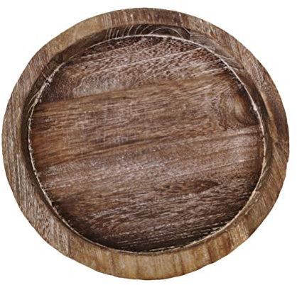 PRETYZOOM Rustic Wooden Tray Candle Holder Small Pillar Candle Tray Plate Farmhouse Table Kitchen Organizer for Home Decor Wedding Table Decor (20.5cm)