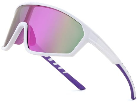 FEISEDY Sport Sonnenbrille Polarisiert Herren Damen Fahrradbrille B1125 | Verspiegelte Sportbrille, für Radfahren Angeln Fahren Laufen, UV400 Schutz