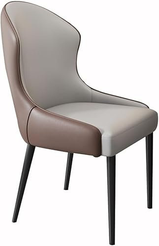 Widppsopt Esszimmerstühle für Küche, Wohnzimmer, Lounge-Thekenstühle, stabile Metallbeine aus Karbonstahl (Hellgrau + Braun)