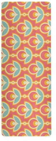 Bunte Designs, abstrakte Muster, Reise-Yogamatte für Zuhause, Fitnessstudio, bedruckt, Naturkautschuk, rutschfest, mit Taschen, 180,3 x 66 cm