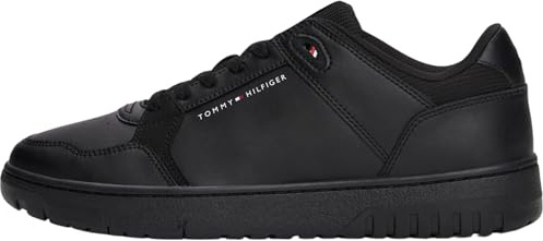 Tommy Hilfiger Uomo Sneakers Basketball in Pelle, Nero (Black), 41