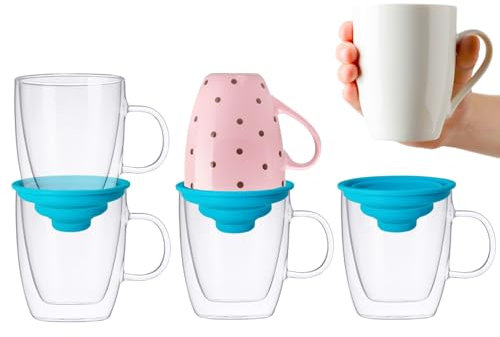 Aifeedi Coffee Mug Organizers and Storage (6Pack), Adjustable Mug Organizer for Kitchen Cabinet Shelf, Cup Stacker Holder for Tea Cup, Coffee mug, Glassware, Save Space for Cupboard