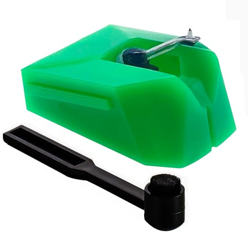 Blå AT-VMN95E Skivspelarnålar med borste, nålar ersättningsstylus för VM95-serien skivspelarpatroner, skivspelare nål kompatibel med Audio-Technica AT-LP120X vinylskivspelare
