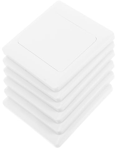 6piezas Cubierta Decorativa Para Enchufes Tipo Instalación Fácil Placa white Multifuncional Para Renovación Resistente La Humedad Para Hogares Y Oficinas