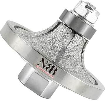 NBB Rueda de perfil de diamante fresa de enrutador de diamante con cubierta de hierro broca para perfilar porcelana baldosa cerámica granito mármol piedra para amoladora angular (Half-Bullnose B20)