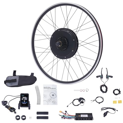 48V 1000W Ebike Kit di conversione, 28 pollici 29 pollici Kit di conversione per ruota posteriore/anteriore, Kit di conversione per bicicletta elettrica con display LCD, controller integrato, PAS