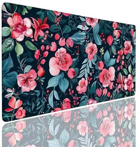 Tappetino per Mouse da Gaming, Tappetino Mouse Pad XXL Grande, Mousepad con Impermeabile e Antiscivolo, Lavabile Sottomano Copri Scrivania Ufficio, Tappetini Tappeto Mouse Mat 1400x600x4mm Green (12)