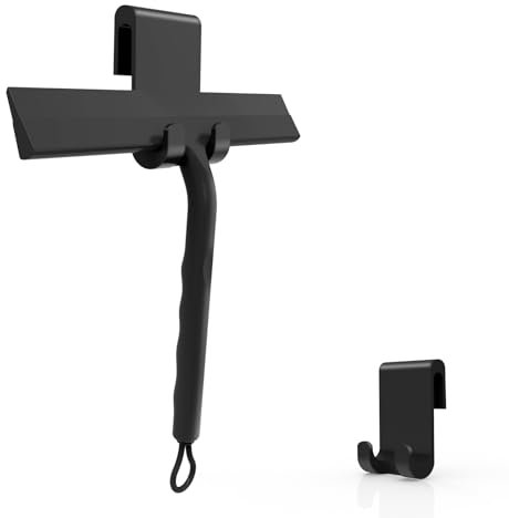 MOXYOY Lavavetri doccia in silicone con gancio, raschietto d'acqua multi-superficie per vetro del bagno, porte della doccia, finestre e specchietti dell'auto, strumento di pulizia senza striature per