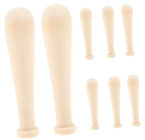 Sosoport 10 Stück Kleiner Baseballschläger für Bastelarbeiten Unfertige Kleine Baseballschläger zum Bemalen und Partydekoration für Kinder