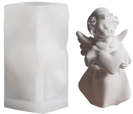 Silikonformen Gießformen Engel Kerzenformen zum Gießen, 3D Engel Silikonform Kerzenform, Gießformen Silikon Weihnachten, Engel Kerzen Formen Silikon für DIY Kerzen, Seife, Gips, Handwerk (03)