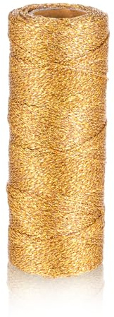 100 m Goldfaden, 1 mm Kordel Gold, Durchmesser Metallisches Band Goldfaden für Geschenkanhänger, Basteln, Armband, Schmuckherstellung, Geschenkverpackung
