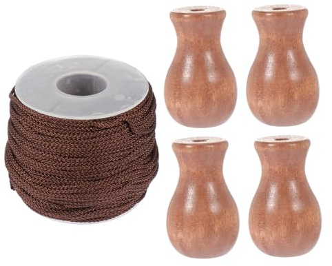 iplusmile Cordon Tressé pour Stores à Perles en Bois, Longueur 50 M, Diamètre 1,8 Mm, Couleur Marron, Accessoire De Rideau, Décoration D’intérieur DIY, Compatible Stores Vénitiens Et Romains, Kit