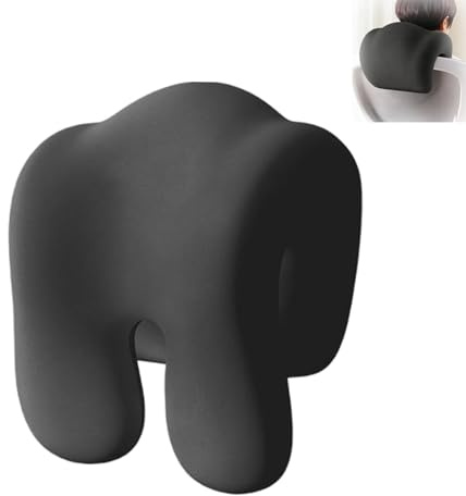Chiziyixin Office Chair Neck Pillow, Memory Foam Ergonomic Pillow for Neck and Shoulder Pain, Head Shoulder Support Relieve, Suitable for Travel Office Chair Desk Sleep (Black)