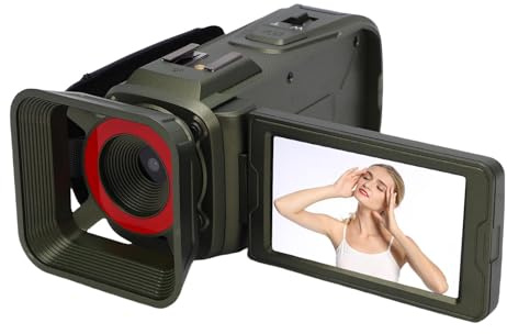 Fockety Caméscope vidéo 4K, caméra de vlogging WiFi 64 MP avec Zoom numérique 18x et écran Rotatif 3 Pouces, caméscope à Zoom numérique prenant en Charge Une Carte SD de 32 Go (Green)