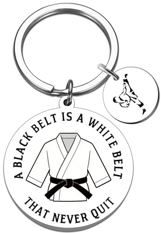 QUIHUD Karate Gifts Taekwondo Keychain For Boys Martial Girl Karate Teacher Sensei Coach Black Belt Instructor Tae Kwon Do Lovers
