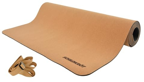 Schildkröt Kork Yogamatte 4 mm, Naturkork & Naturkautschuk | Kork-Yogamatte mit Naturkautschuk-Unterseite für stabilen Halt bei Yoga, Pilates und Fitness
