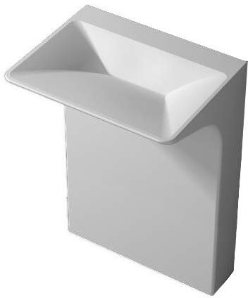 BERNSTEIN Standwaschbecken TWZ29 aus Mineralguss - 60 x 47 x 85 cm - Weiß matt