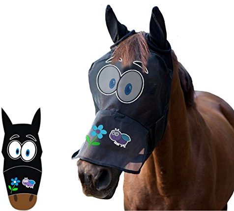 LTG Pro®, Fliegenmaske für Pferde, Fliegenschutz, Fliegennetz, aus Polyester, Ohren-/Augenschutz