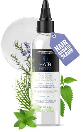 HAIRMETTO Saw Palmetto Stinging Nettle SERUM for Hair Growth, Hair Regrowth, Alopecia, Hair Loss, Baldness Treatment, DHT Blocker, Androgen Blocker, Hair Follicle Stimulator Oil for Hair Regeneration