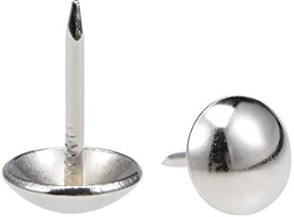sourcing map Tapicería Clavos Tachuela 11mm Cabeza Diámetro Inoxidable Acero Redondo Pulgar Empuje Pasadores para Muebles Sofá Cabeceros, 50 Piezas