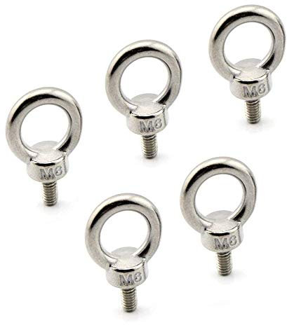 VOANZO Anneau De Levage Boulon À Oeil M6 / 0,24Marine Poids Ascenseur en Acier Inoxydable Mâle Vis Vis Boulons 5 pcs