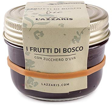 Lazzaris 1901 - Confettura di frutti di bosco e zucchero d'uva BIO 250 g Gourmet - 4 vasi per cartone
