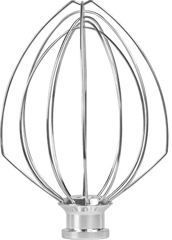 K5AWW Fouet en acier inoxydable pour batteurs KitchenAid de 6 litres, fouet de rechange pour batteurs KitchenAid de 6 litres, mélangeur à crème aux œufs, fouet à mayonnaise, argenté