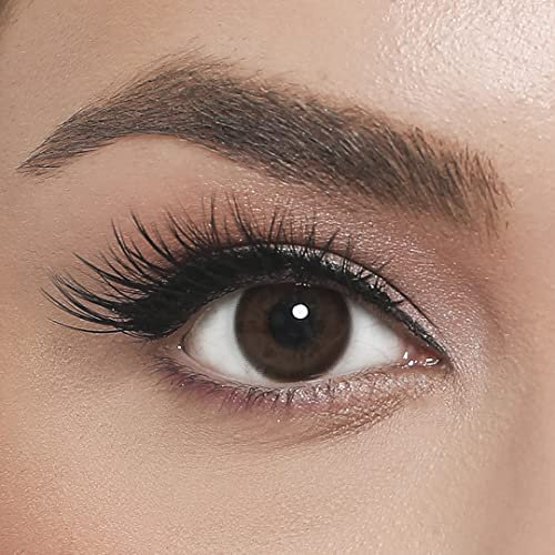 EL' AMORE farbige Kontaktlinsen DARK COFFEE – RETRO SERIE, stark deckende Monatslinsen für 6 Monate, Dunkelbraune Farblinsen, perfekt für dunkle Augen - 1 Paar