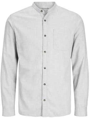 JACK & JONES Herren Freizeithemd Komfort Fit Freizeithemd 12235975,Light Grey Melange,M