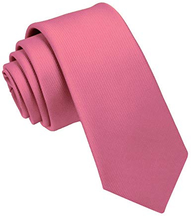 JEMYGINS Krawatte schmale Krawatten für Herren seide Hochzeit Schlips Rosa