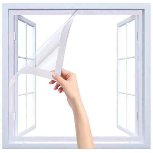 Innen Thermo Cover Fenster-Isolierfolie,Transparente Fenster Isolierfolie Thermo Cover,Kälteschutzfolie,Isolierte Fensterfolie,Winddichte Isolierfolie für den Winter (110x220cm/43x87)