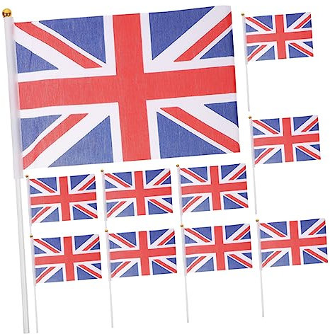 BESPORTBLE 50pezzi Bandiere Nazionali Regolabili Uk Da Sventolare Di Bandiere Palmari Decorativi Per Eventi Sportivi e Celebrazioni Resistente e Riutilizzabile Perfetta Per Decorazioni