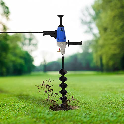 Atnhyruhd Trapano elettrico da giardino, a spirale, con punta da 120 mm, motore spazzolato, 1900 W, 220 V