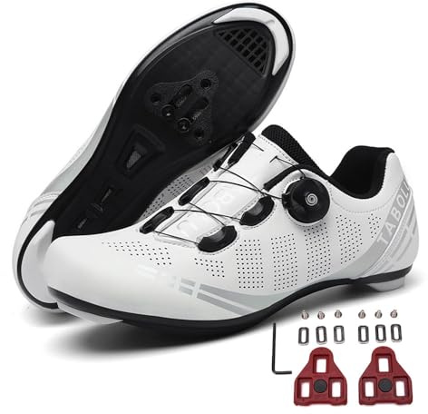 Treer Fahrradschuhe Damen Herren Rennradschuhe mit Cleats, Unisex SPD Schuhe Rennrad Schuhe Mountain Road Bikes Schuh Kompatibel Outdoor Radschuhe Fahrrad Indoor Spin - 38 EU