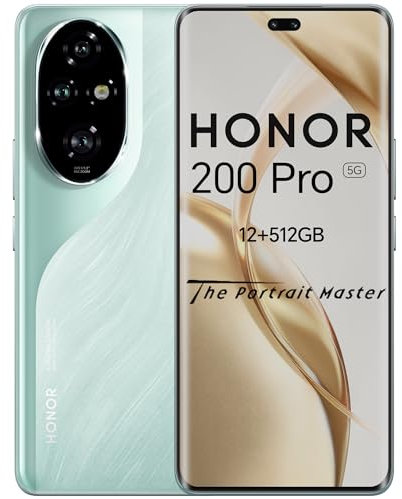 HONOR 200 Pro Smartphone 5G, Simlockfrei Android-Handy ohne Vertrag (512GB/12GB RAM, 5200 mAh, 6,78 Zoll AMOLED Display, 50-MP-Dreifach-Hauptkamera, Android 14, Dual SIM, NFC), Ocean Cyan