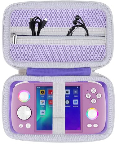 Khanka Custodia Rigida per Console di Gioco Portatile RG Cube, Borsa da Trasporto per Schermo IPS da 3,95 Pollici Processore Android Arcade Unisoc T820, Solo Custodia, Viola