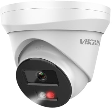 VIKYLIN 8MP POE IP Camera with Human/Vehicle Detection, Built-in MIC and Smart Dual Light, H.265+ Coding 24/7 Recording CCTV Camera Outdoor with 512GB SD Slot, IP67 Weatherproof, Compatible Hik vision