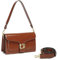 Travistar Sac a Main Femme en Cuir Sac Bandoulière Femme Petit Sacs Bandouliere Pochette Sacs à Main Tendance Sacoche Portés épaule Brun Rouge - Avec 2 Larges Sangles Amovibles