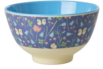 Rice Melamin Schüssel klein - marineblau - Butterfly Field Print