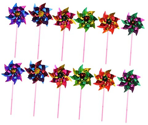 HAWILLOSCH Molinetes para Niños Molinetes De Arcoíris Tamaño Pequeño Plástico y Papel Colores Aleatorios Decoración De Cumpleaños Regalos De Fiesta De Arcoíris Jardín y Patio 40 Piezas