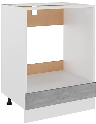HEFZGDB Herdumbauschrank Betongrau 60x46x81,5 cm Holzwerkstoff Büroschrank Küchenschrank Buffetschrank Küchenschränke für Wohnbereich Speisesaal Badezimmer Küche