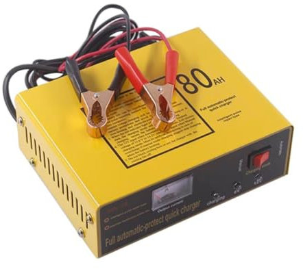 MUELODSIC Caricabatterie Automatico Per Auto e Carica Intelligente Con Ventola Di Raffreddamento e Indicatori Led Adatto Batterie Al Manutenzione e Gel Sicurezza e Affidabilità Massima