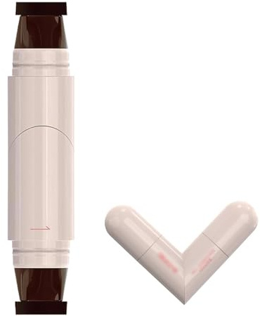 Integrierter rotierender Eyeliner-Stempel-Stift, Präzisions-Eyeliner-Stempel, doppelköpfiger flüssiger Eyeliner-Stift mit Wischschutz, Wasserfester ganztägiger Liner Makeup Winged Eyeliner (Braun)