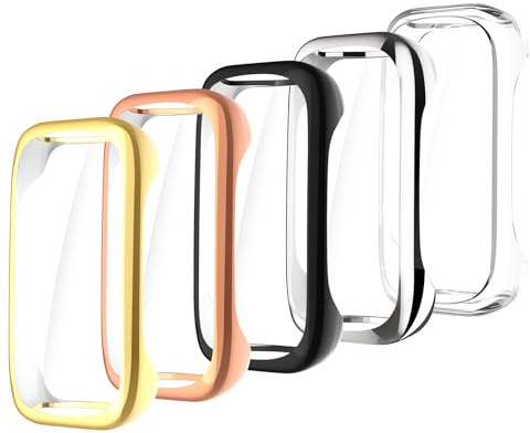 Simpeak 5-Pack Screen Protector Case Compatible with Fit bit Inspire 3, HD Clear, Full Protection Bumper Case Cover Compatible with Fit bit Inspire 3