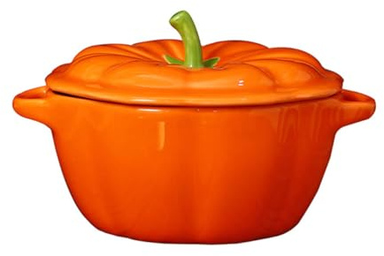 FUNNETOYU Bol à Soupe Céramique Forme de Citrouille avec Couvercle Bol Multifonctionnel pour Soupe Ragoût et Desserts Chaleur et Froid pour Maison et Restaurants